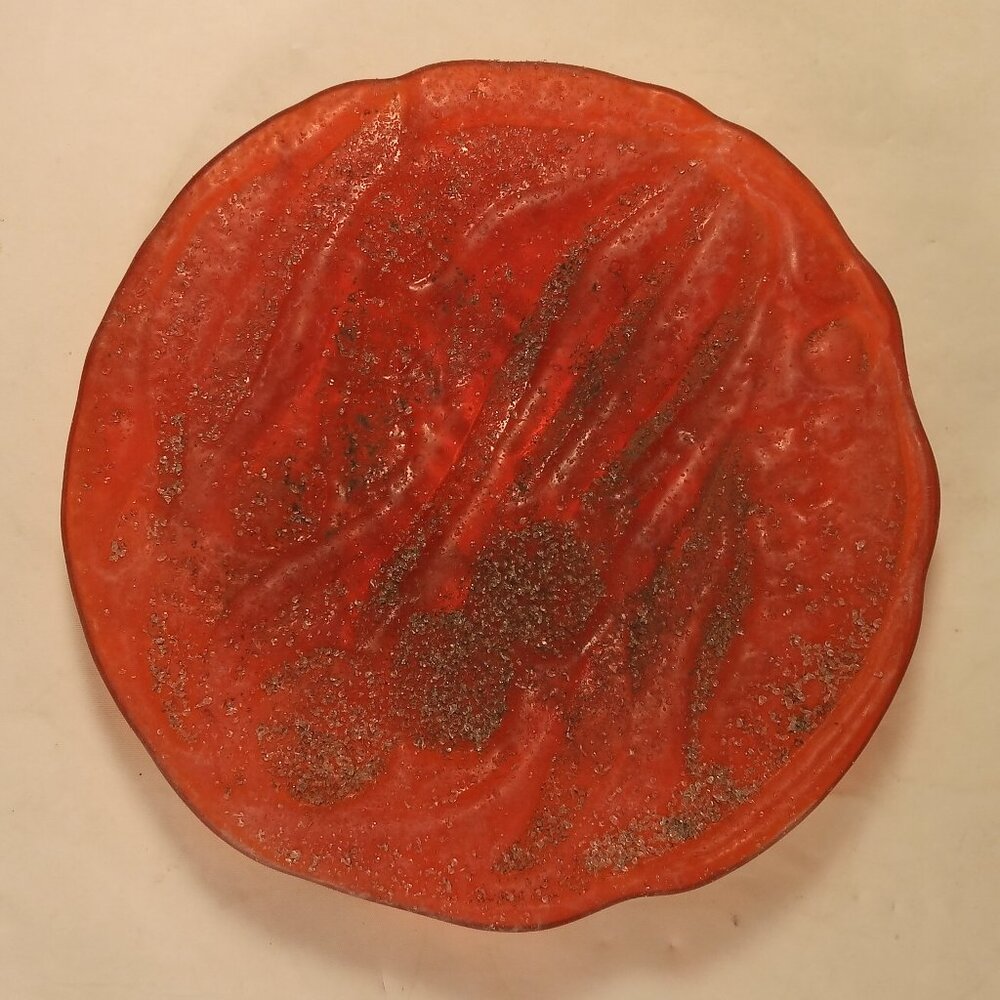 Red Art Glass Hummingbird Bird Bath Bowl Foot Grit Sand Replacement Magnetic 6"